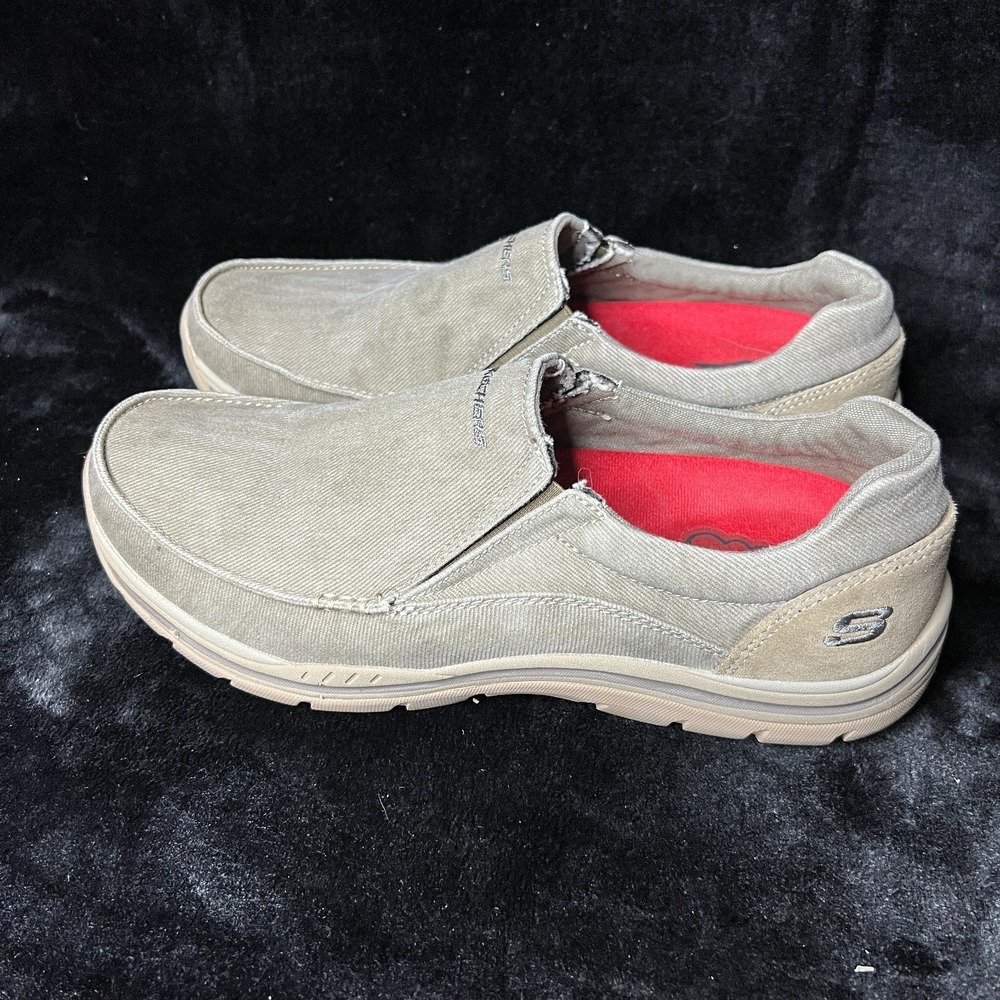Skechers Expected Avillo 64109 KHK Men's 11 Sneakers Khaki Casual‎ Slip On Shoes